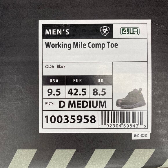 Ariat Working Mile Composite Toe Work Boots 10035958 Mens US Size 9.5D - Picture 11 of 12